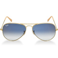 Óculos Ray Ban Aviador 3025 3026 - Modelo Unissex com Armação Dourada e Lentes Cristalizadas Azul Degradê