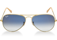 Óculos Ray Ban Aviador 3025 3026 - Modelo Unissex com Armação Dourada e Lentes Cristalizadas Azul Degradê