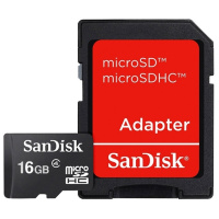 Cartão de Memória Micro SD Sandisk - 16GB com Adaptador SD SDHC